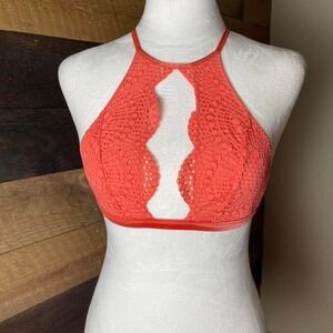 Victoria Secret Coral Lace Bralette Size XS